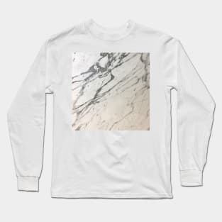 minimalist feminine preppy girly chic white marble Long Sleeve T-Shirt